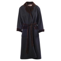 Saint Laurent Rive Gauche Paris Velvet Trim Wool Coat – '70s