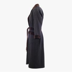 Saint Laurent Rive Gauche Paris Velvet Trim Wool Coat – '70s