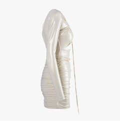 Danamé Metallic Ruched Cut-Out Mini Dress - '20s