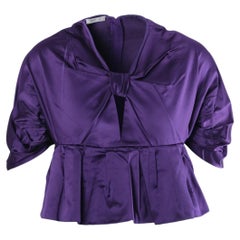 Haut à basque et nœud en soie violette Prada, défilé printemps 2007 - Années 2000