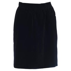 Saint Laurent Rive Gauche Black Velvet Vintage Skirt- '80s