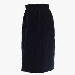 Saint Laurent Rive Gauche Black Velvet Vintage Skirt- '80s