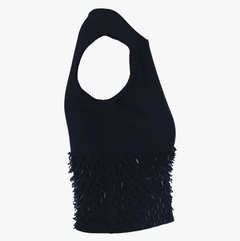 Gianni Versace Black Sleeveless Embellished Knit Top - '90s
