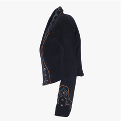 Patricia Wolf Embellished Suede Western Jacket in Black - '90s
