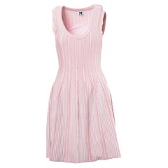 Missoni Pink Ribbed Knit Sleeveless Skater Dress - '10s