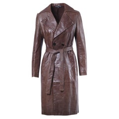 Roberto Musso Brown Sheepskin Leather Trench Coat - '00s