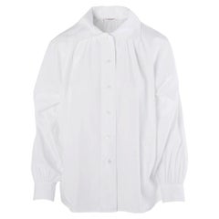 Yves Saint Laurent Rive Gauche White Gathered Shirt – '80s