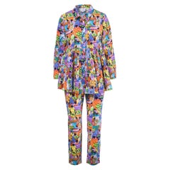 Stella Jean Multicolor Haitian Market Print Cotton Shirt & Trousers Set - '10s