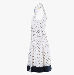 Fendi White Silk Shirt Dress with Polka Dot Print and Contrast Hem- '10s