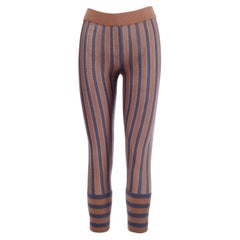 Marni Brown & Charcoal Striped Cotton Knit Trousers - '00s
