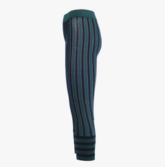 Marni Green & Navy Striped Cotton Knit Trousers - '00s