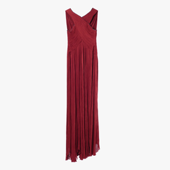Roberto Cavalli Crimson Grecian Embellished Silk Gown Old Hollywood Maxi Dress