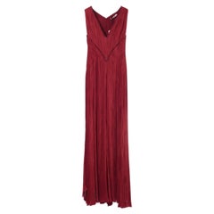 Roberto Cavalli Crimson Grecian Embellished Silk Gown Old Hollywood Maxi Dress