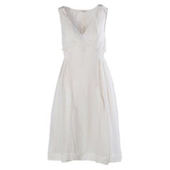 Miu Miu 2007 Silk-Cotton Smocked Waist Midi Dress - '00s