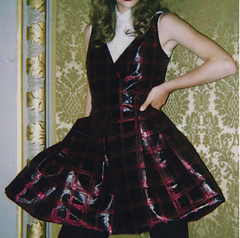 Miu Miu Red and Black Tartan Dress - '10s