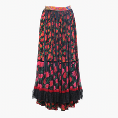 Dolce & Gabbana Floral Fringe Tiered Maxi Skirt-'90s