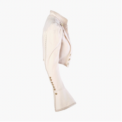 Dolce & Gabbana Ivory Military Cropped Jacket with Gold Crest Buttons - '00s