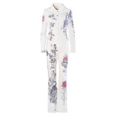 Roberto Cavalli Vintage Tattoo Tiger Hearts Denim Set - '00s