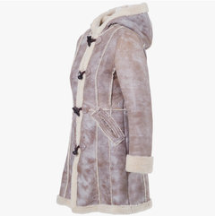 Cappotto lungo da donna Prada in montone con cappuccio - Anni 2000