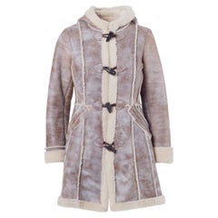 Cappotto lungo da donna Prada in montone con cappuccio - Anni 2000