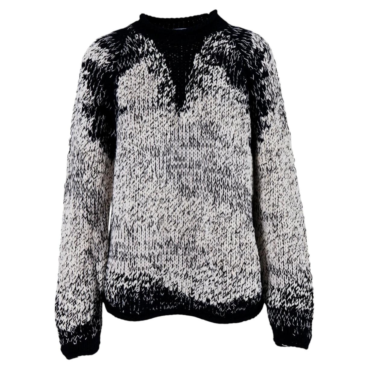 Brunello Cucinelli black & white sequin knit sweater - '10s