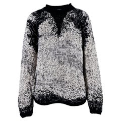 Brunello Cucinelli black & white sequin knit sweater - '10s