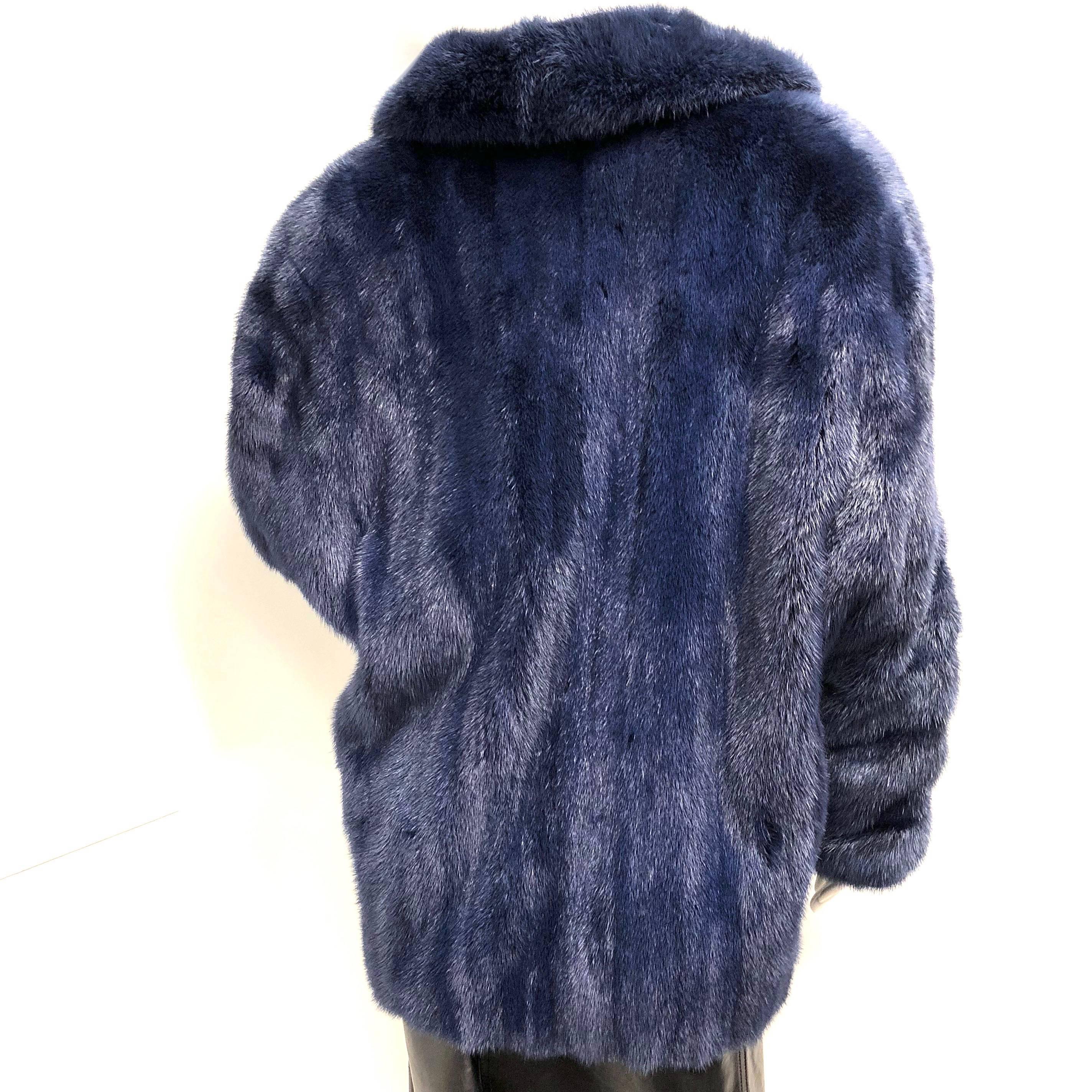 Blue Mink Fur Coat Jacket  1