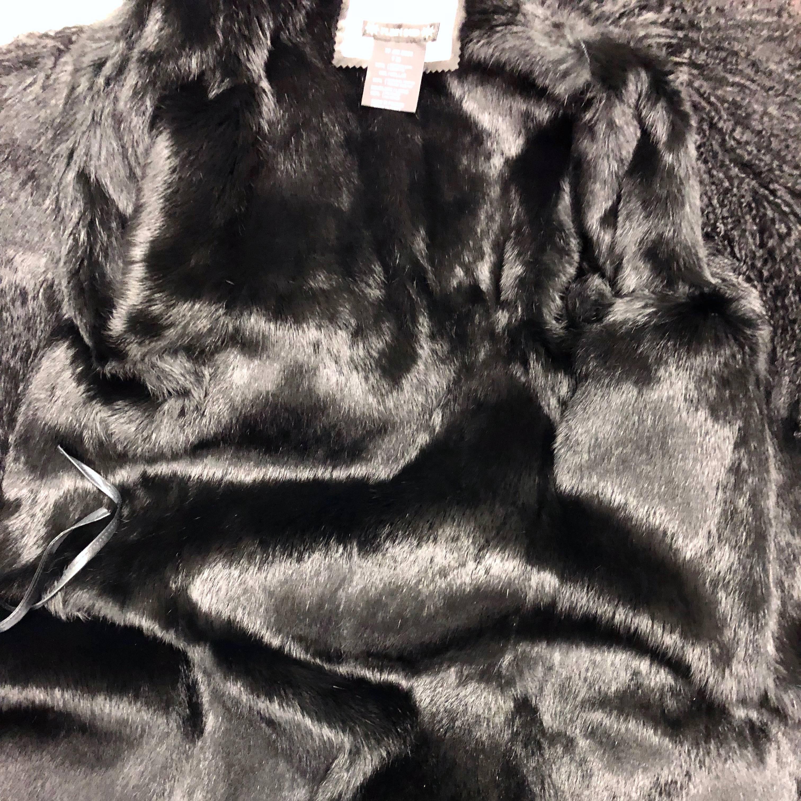 Plein Sud Black Leather and Fur Coat, Size 38 For Sale at 1stDibs | fur ...