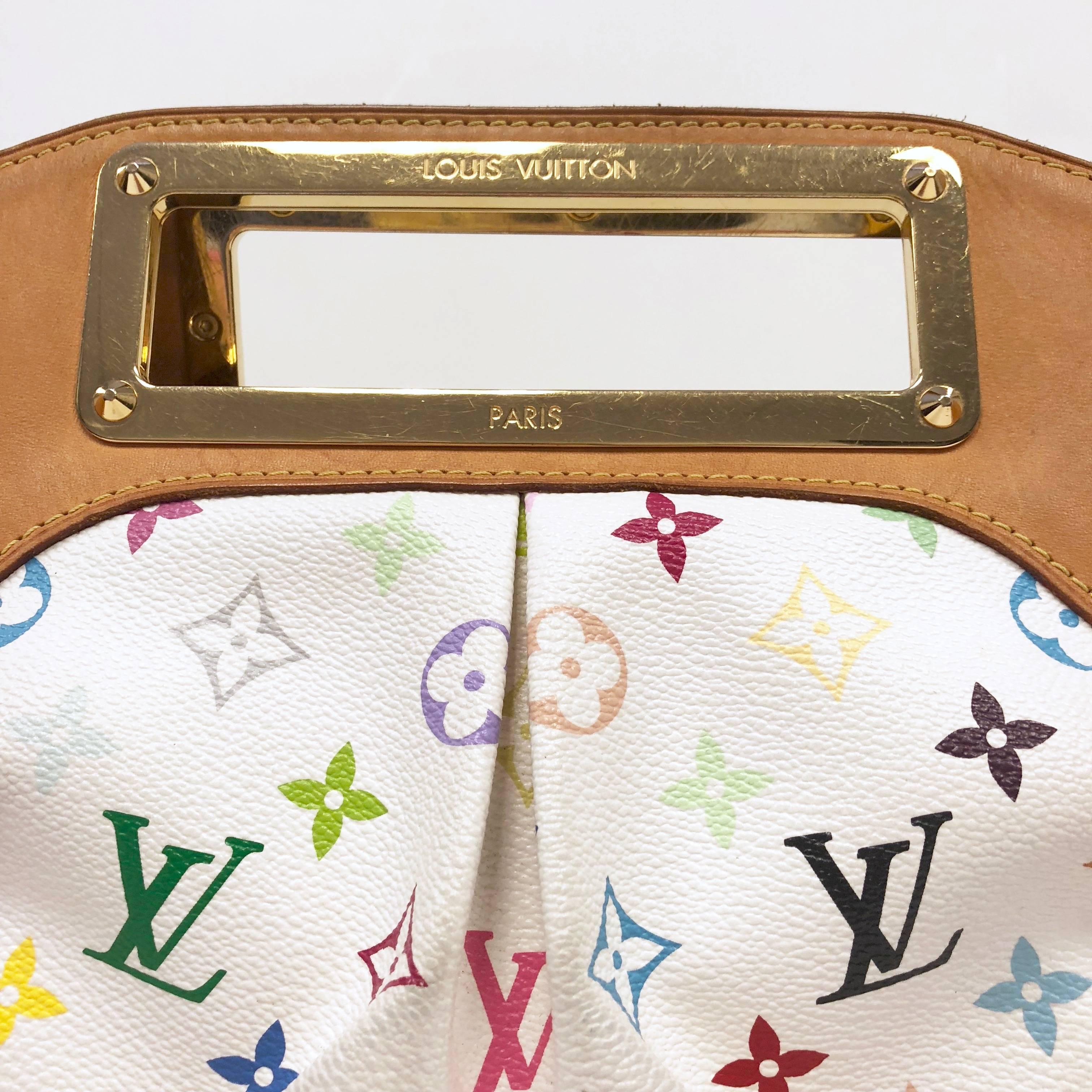 Louis Vuitton White Monogram Multicolor Judy MM Bag 4