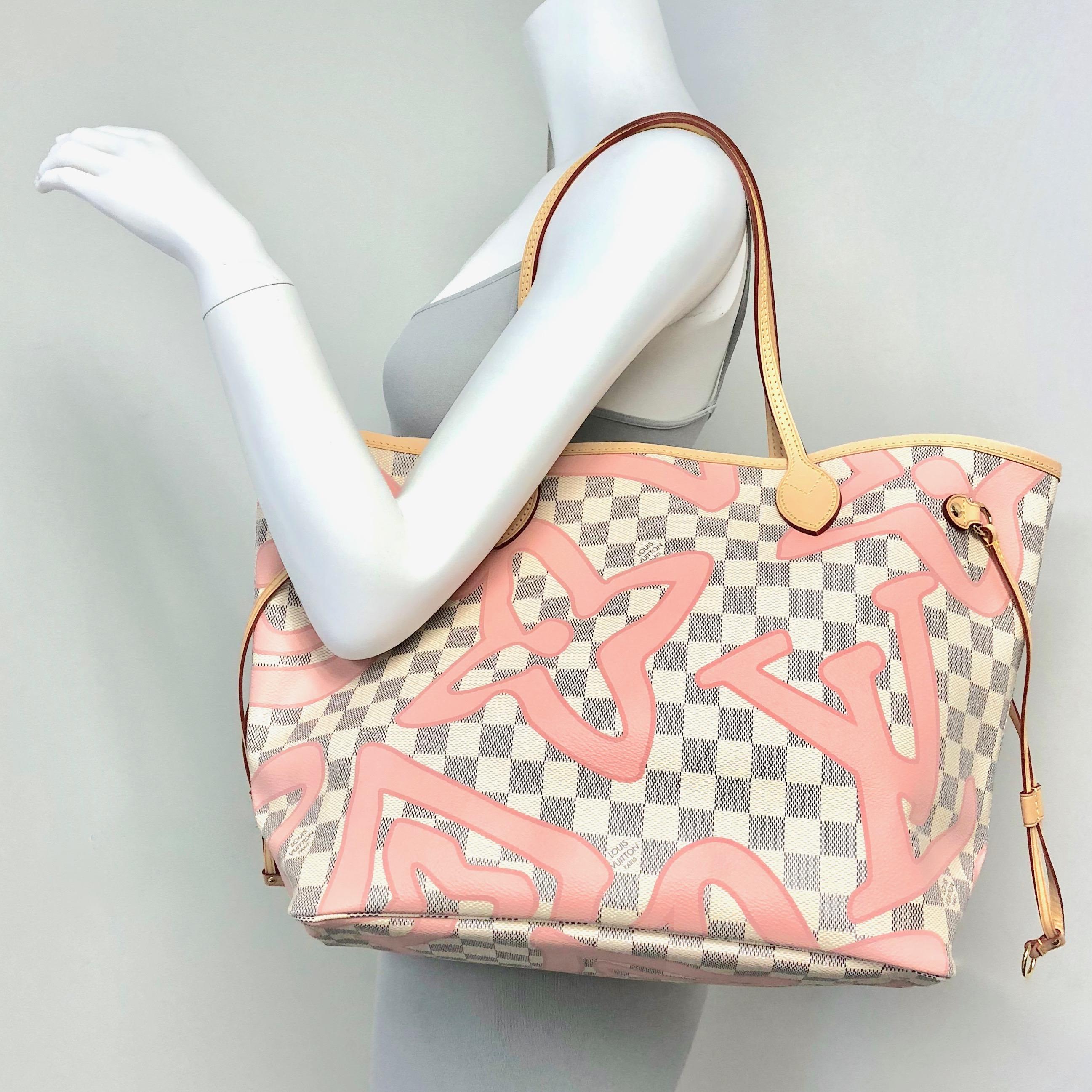 Louis Vuitton Limited Edition Neverfull MM Tahitienne Tahiti Rose Canvas Tote 4