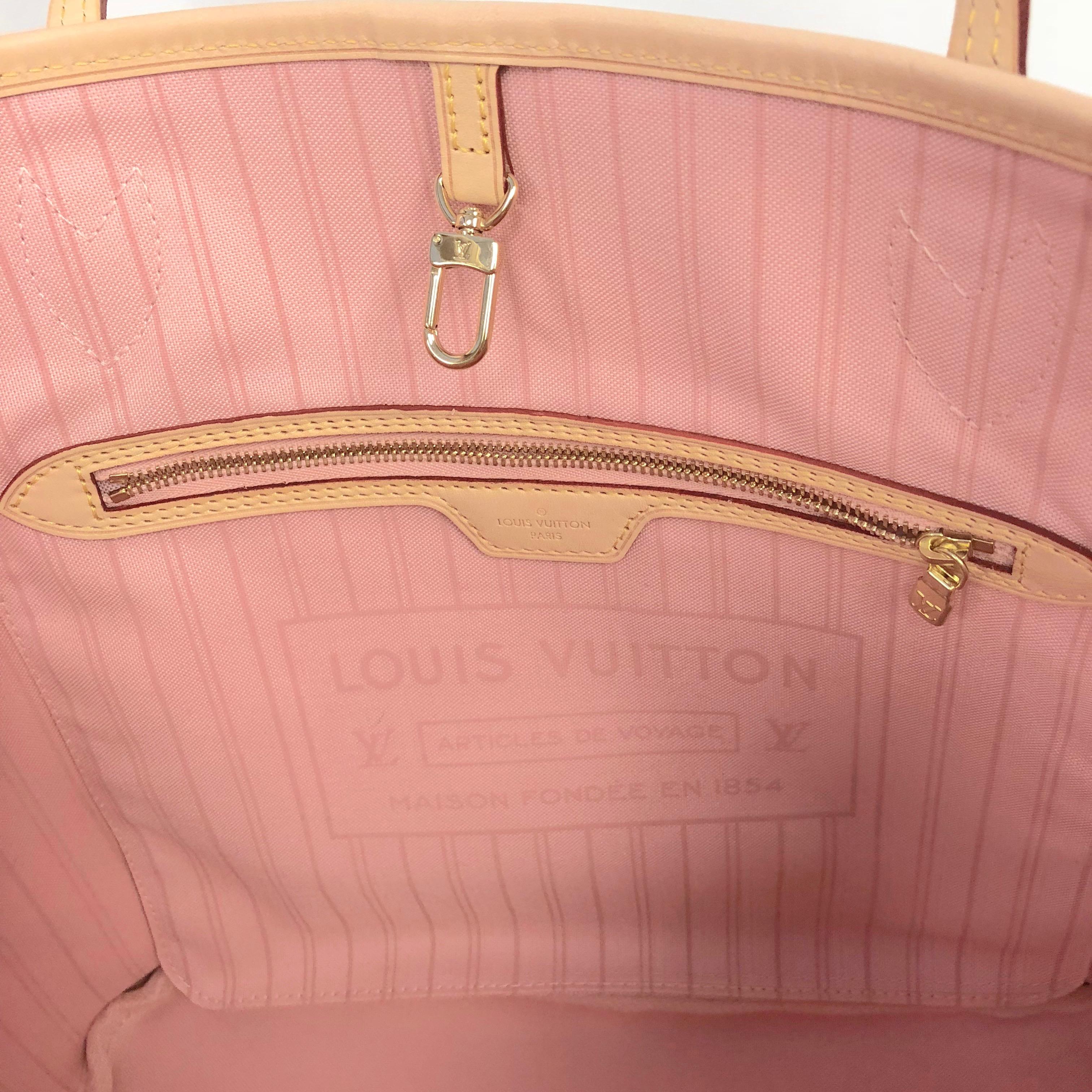 Women's or Men's Louis Vuitton Limited Edition Neverfull MM Tahitienne Tahiti Rose Canvas Tote