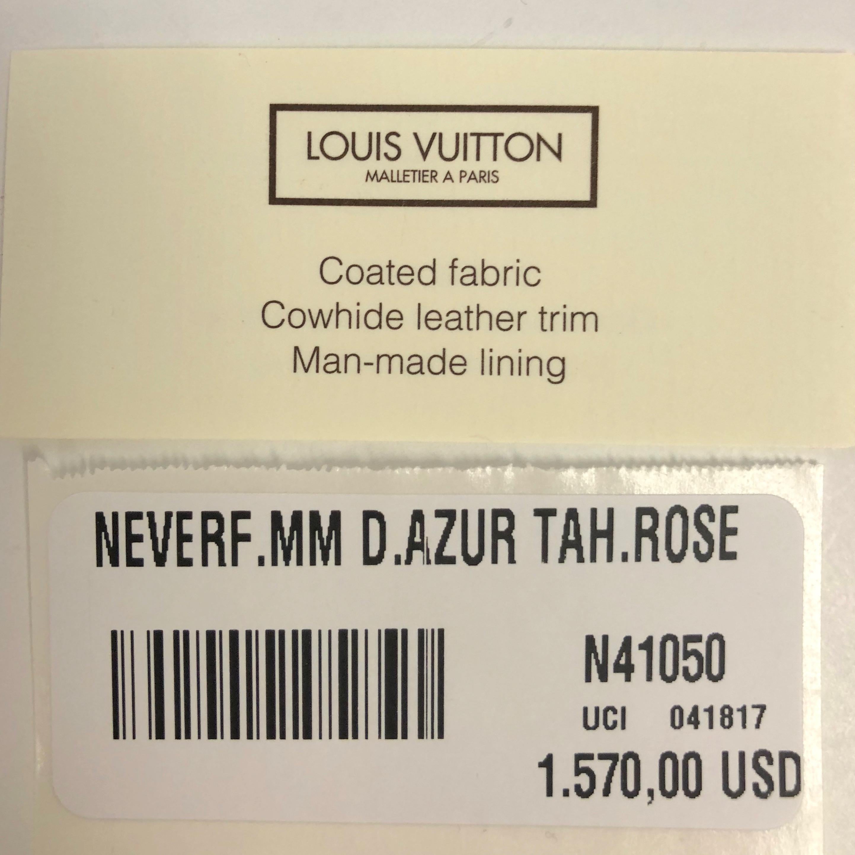 Louis Vuitton Limited Edition Neverfull MM Tahitienne Tahiti Rose Canvas Tote 3