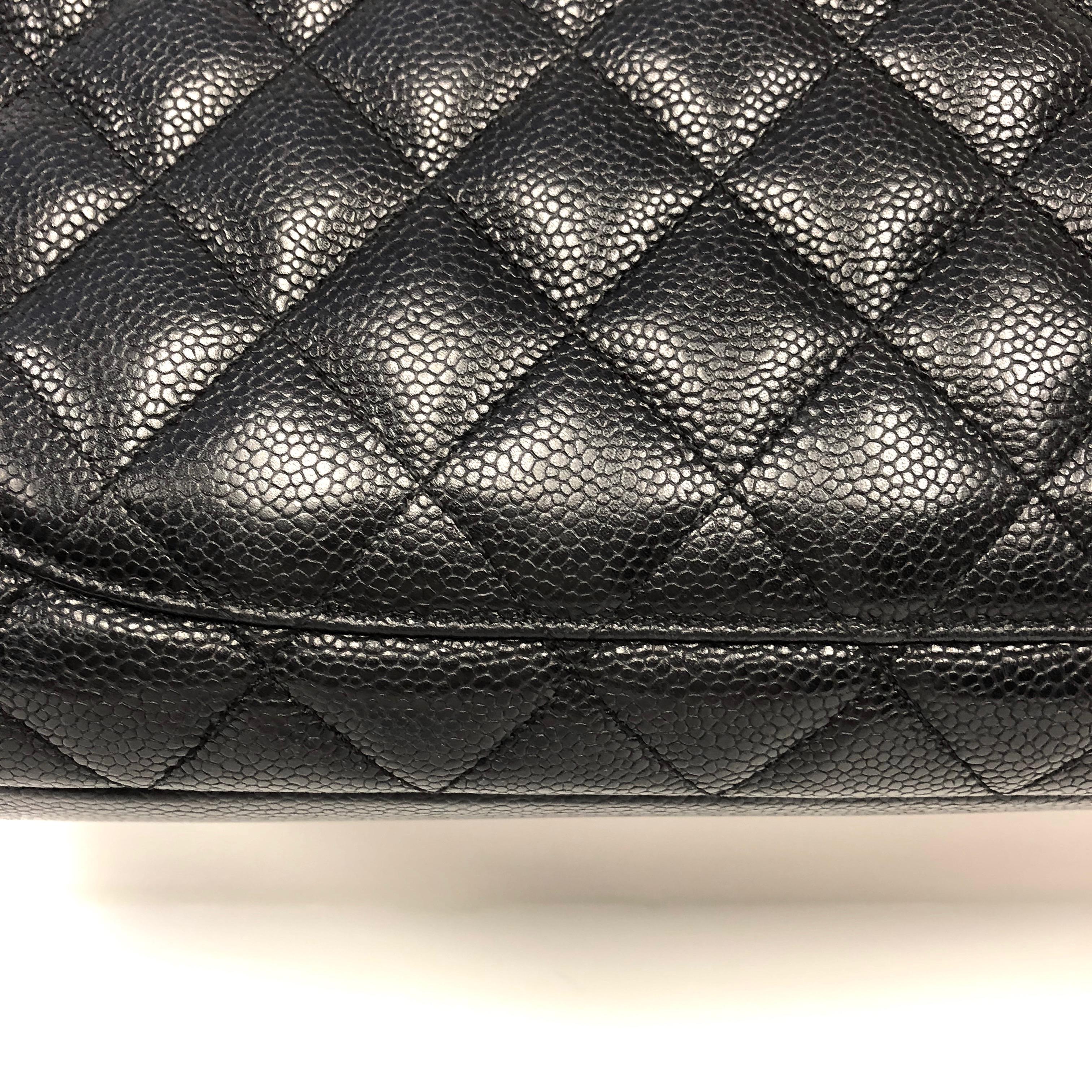 CHANEL Black Caviar Leather Grand Shopping Tote Bag 4
