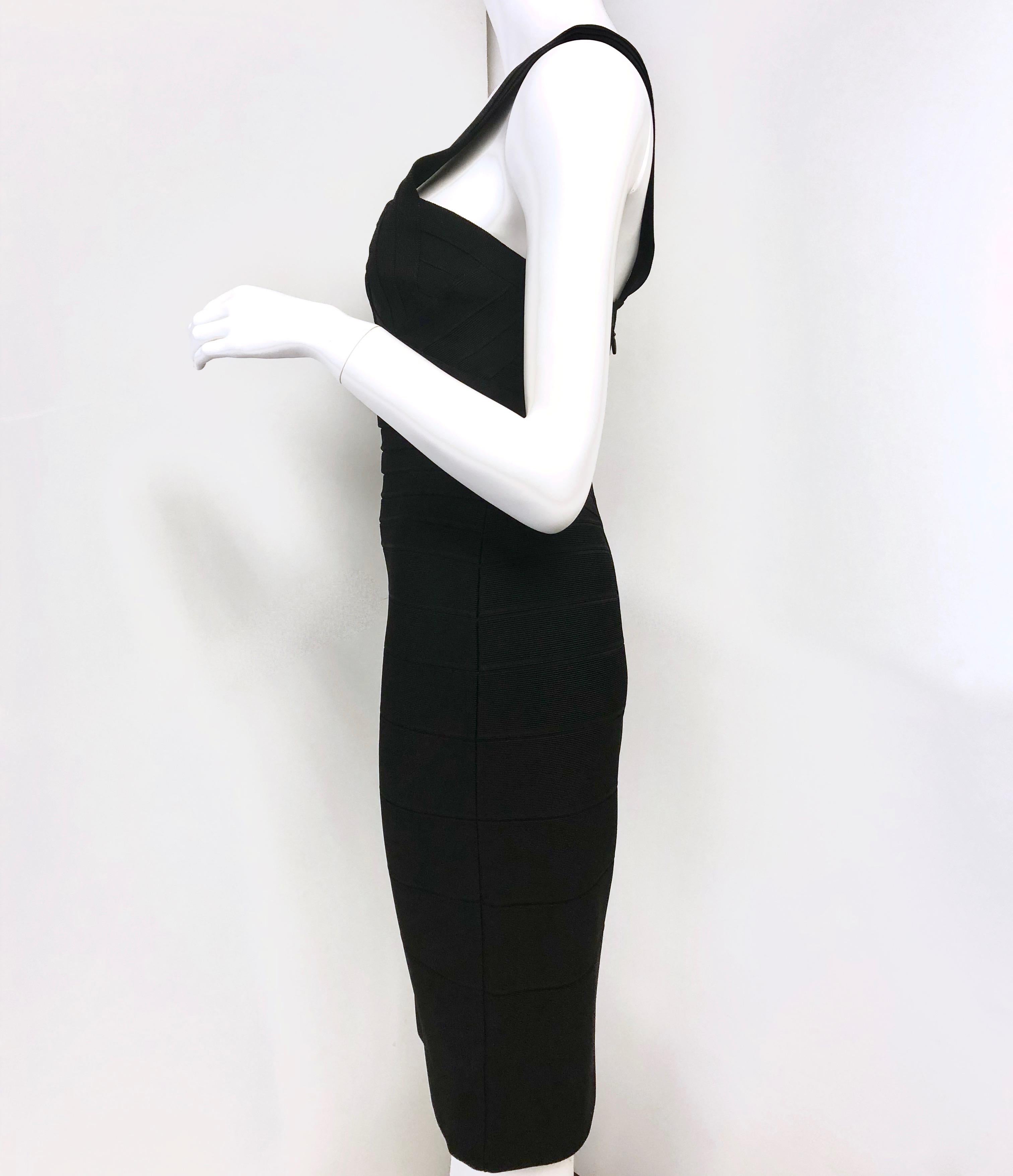 Herve Leger Black Bandage Sleeveless Dress In New Condition In Westlake Village, CA