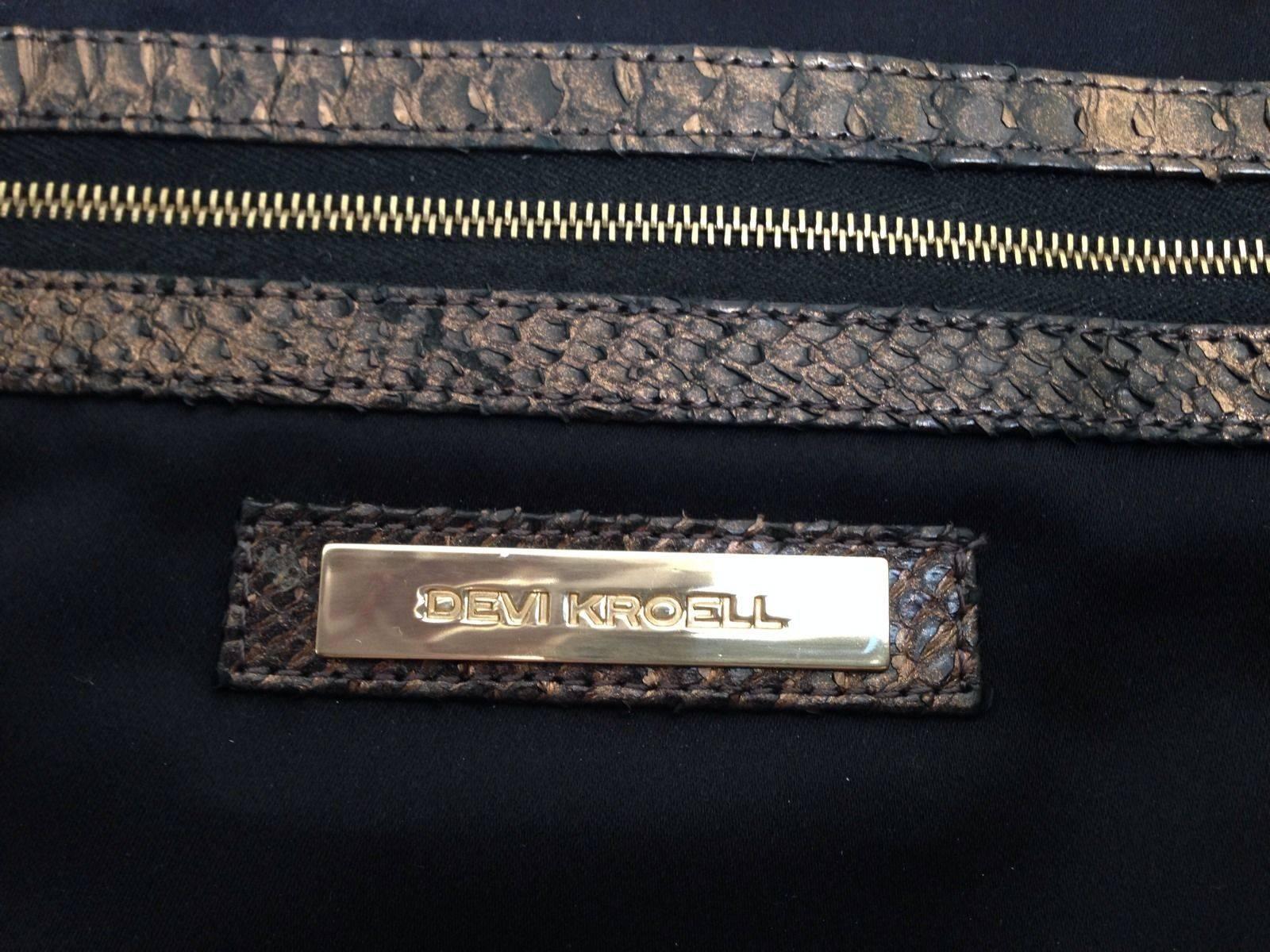 Women's DEVI KROELL Stunning XL Black Bronze Python Bag