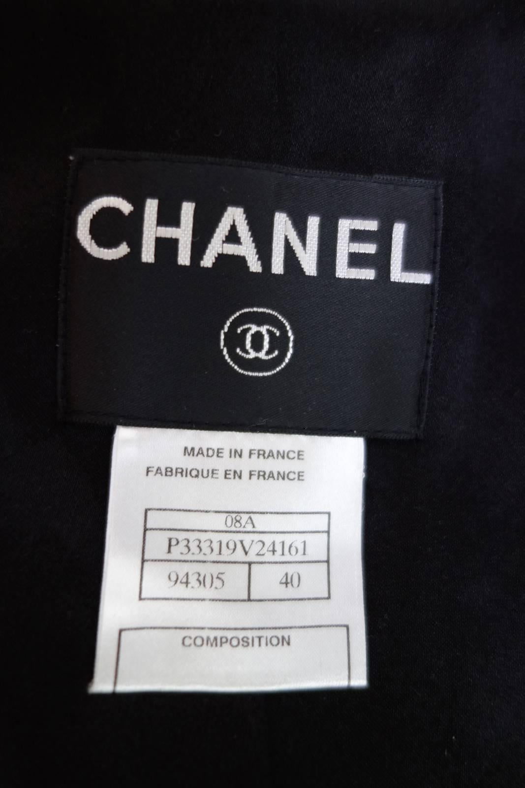 Chanel Black Cashmere Wool Jacket Safety Pins Rhinestones Zipper Front 08A  In New Condition In Westlake Village, CA