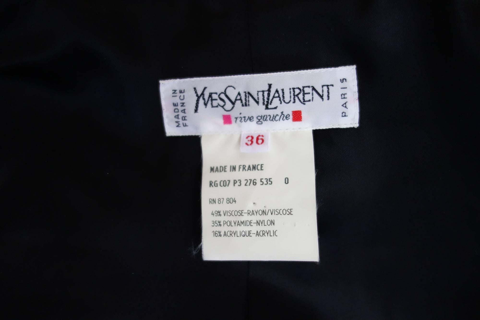 Vintage Yves Saint Lauren Rive Gauche Leopard Print Jacket Blazer Size 36 FR 2