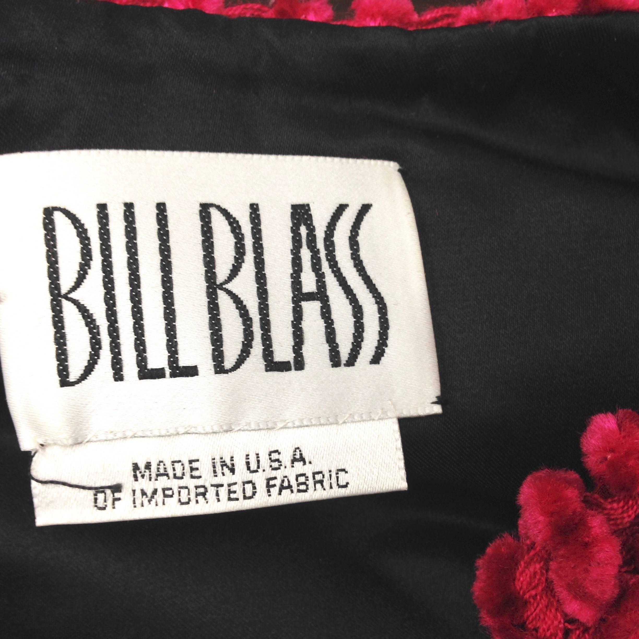 Bill Blass Red Evening Jacket with Black Satin Bows and Fur Trim, 1980s   For Sale 2