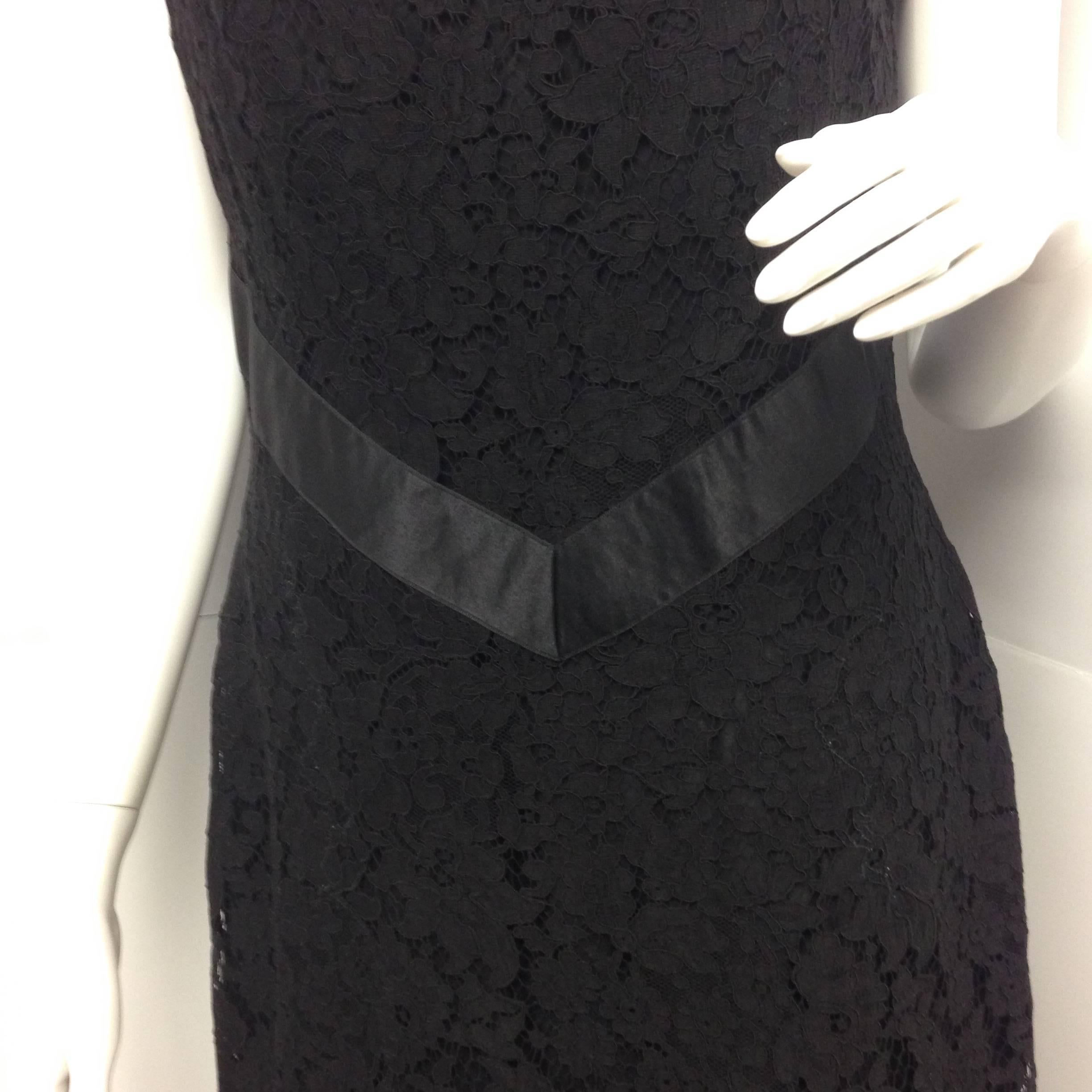 Chanel Black Lace Silk and Chiffon Strapless Hourglass Cocktail Dress Set For Sale 1