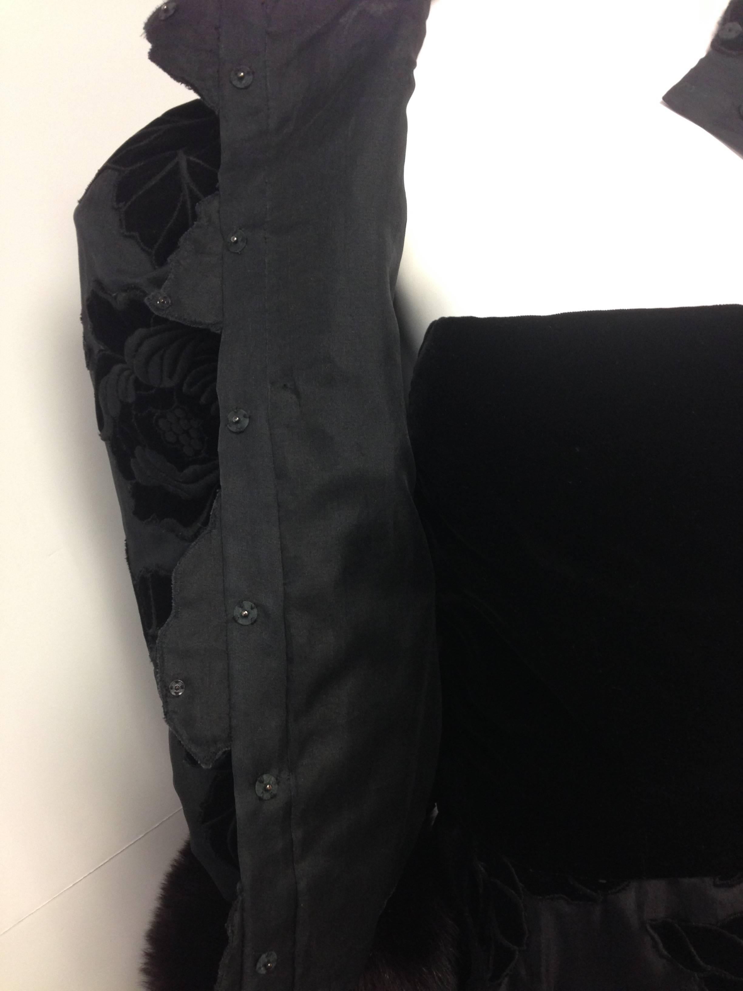 Vintage SCAASI Black Velvet Appliqué Detail Dress and Blazer For Sale ...