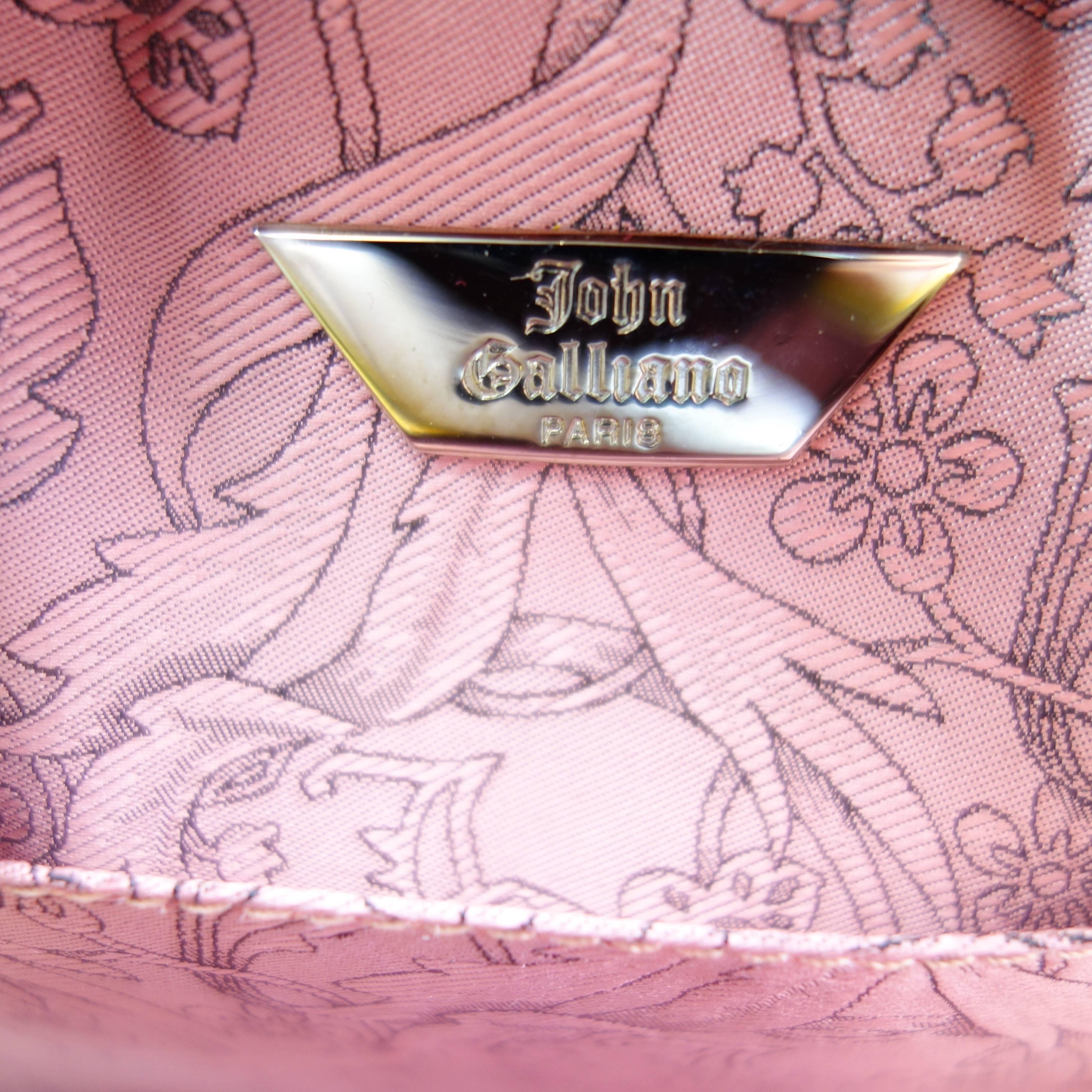 John Galliano Paris Multi Color Ostrich Embossed Leather Satchel Handbag 3