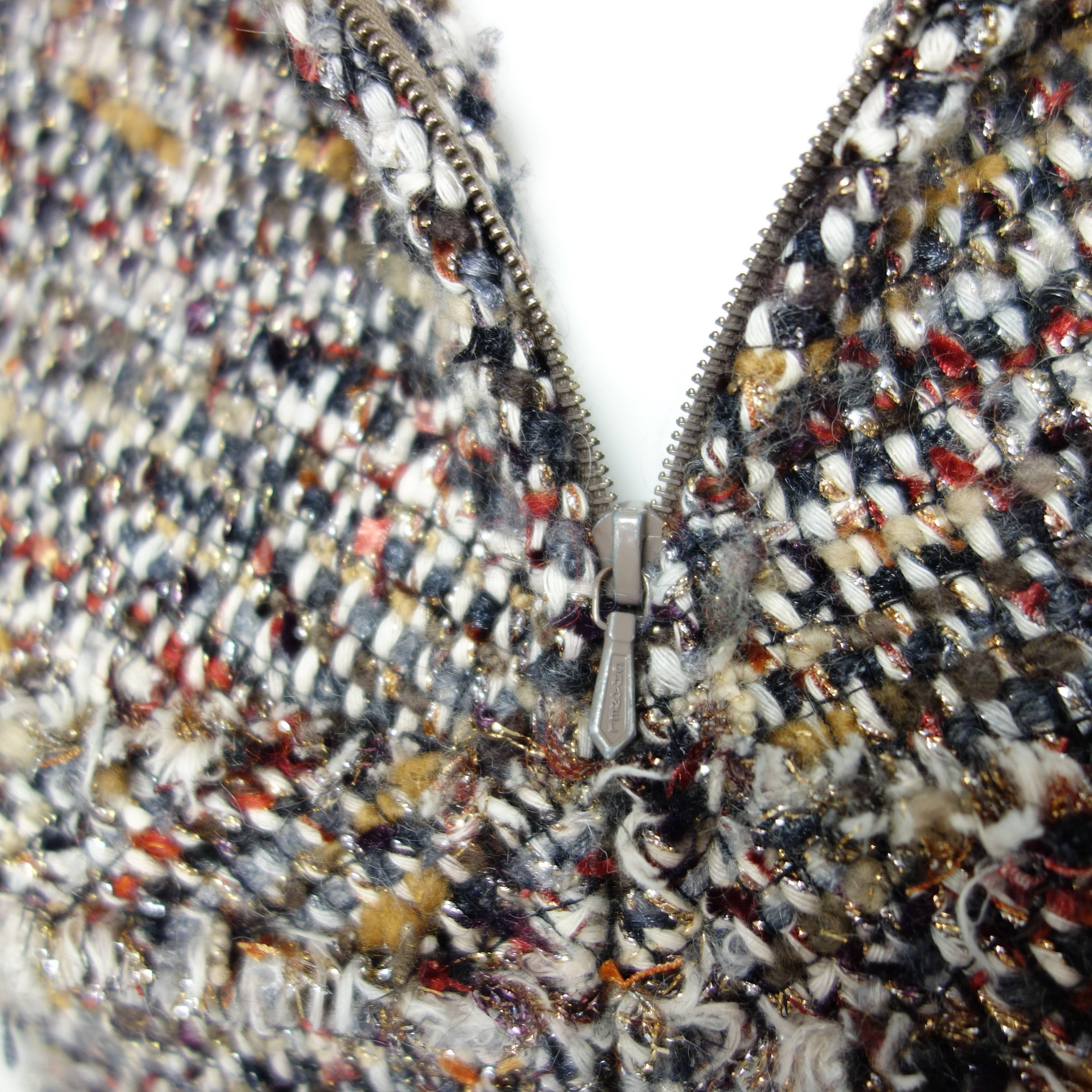 Chanel 07A Metallic-Flecked Boucle Tweed Suit Size 38 1