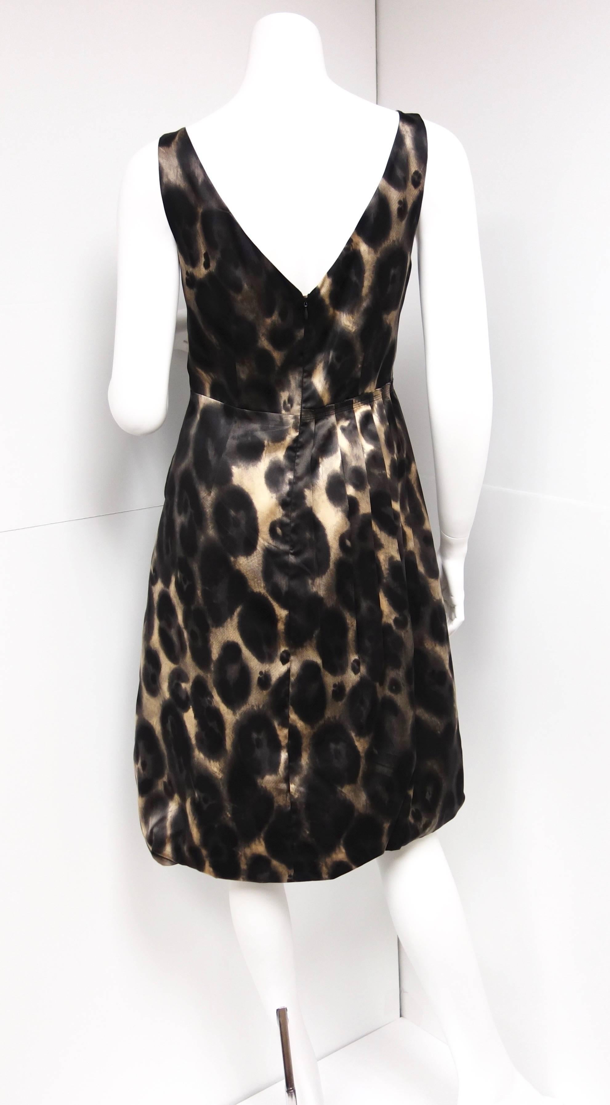 Women's PRADA Silk Sleeveless Animal Print Dress Size 44
