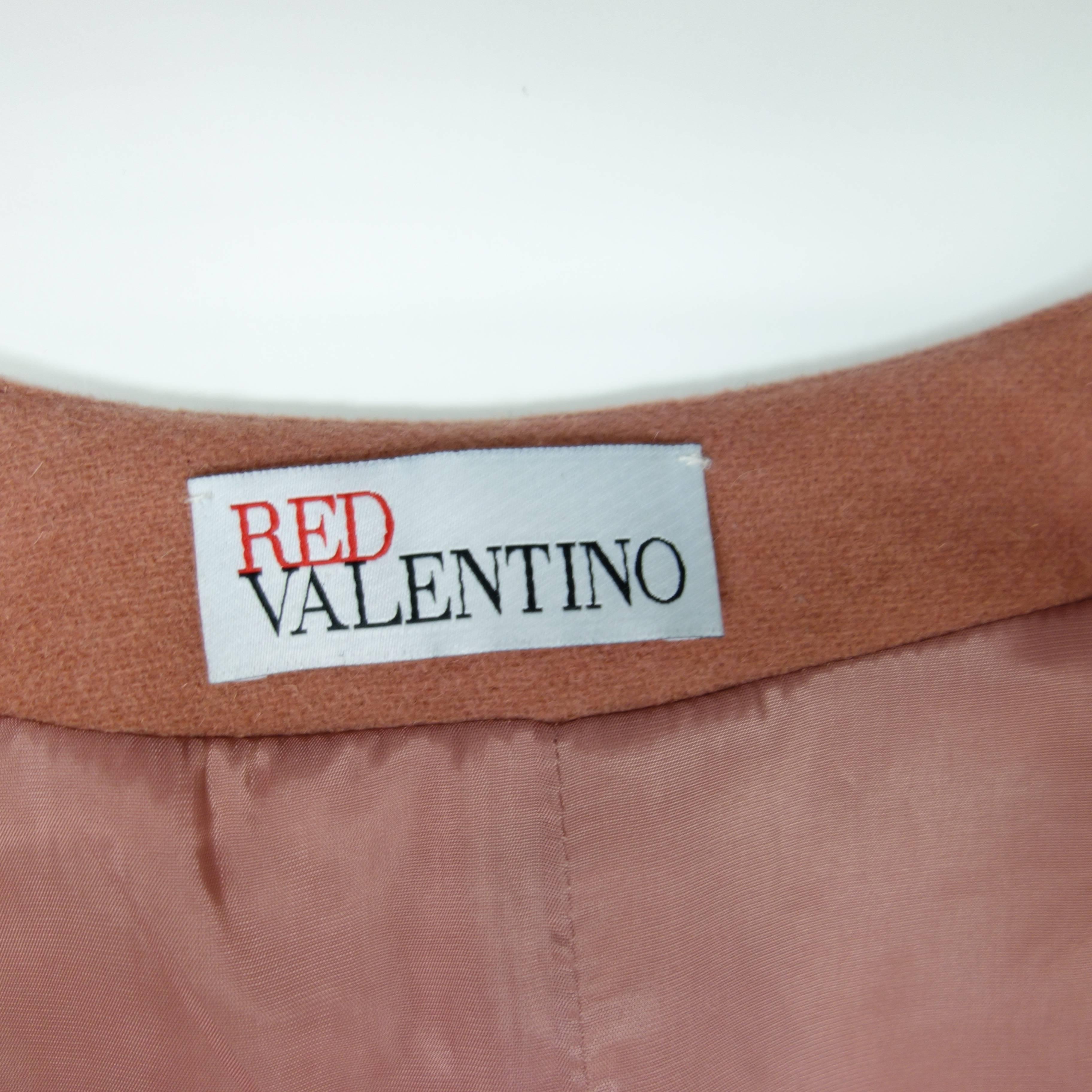 Red Valentino Bow Buttoned Pleated Coat In New Condition In Westlake Village, CA