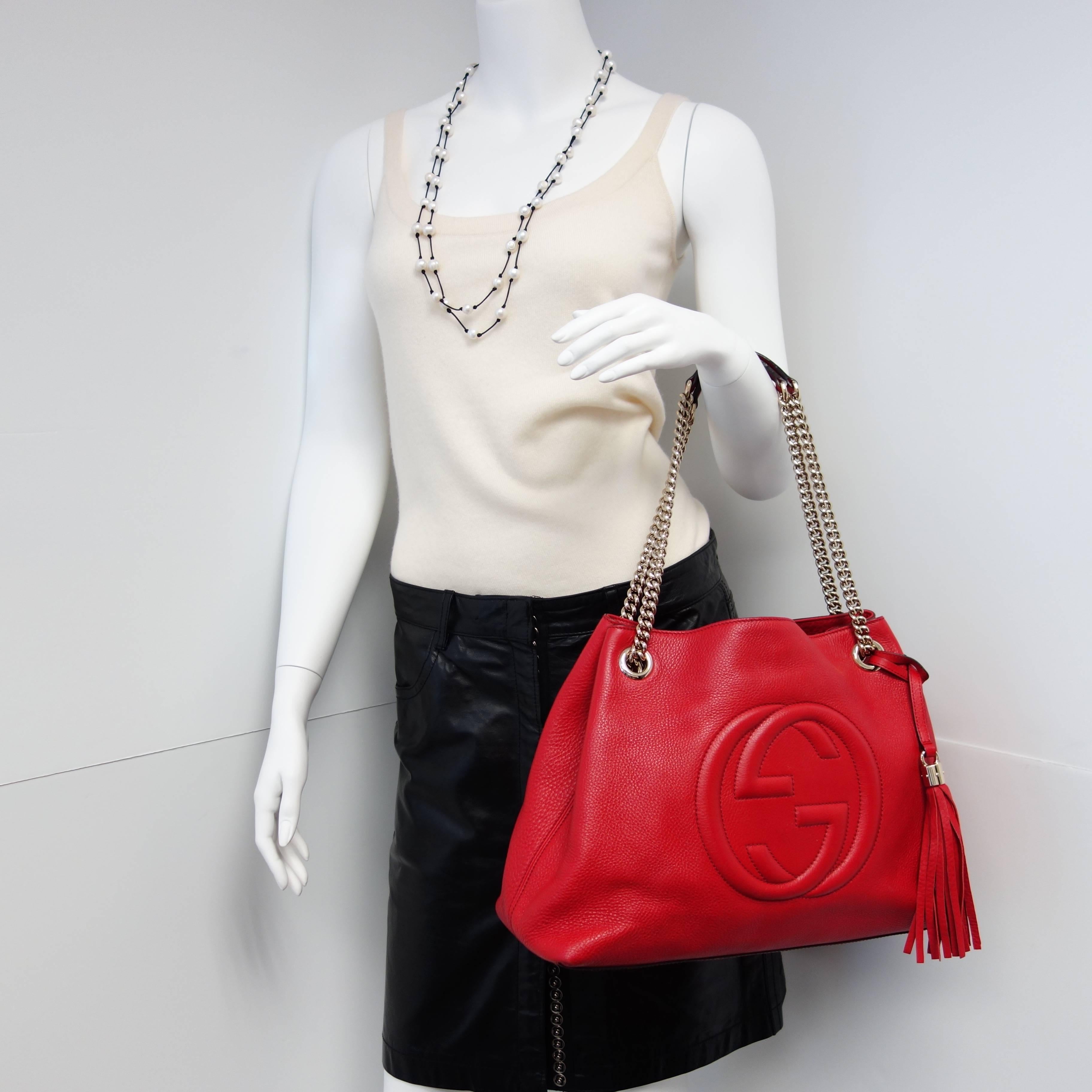 Gucci SOHO Red Leather Shoulder Bag 4