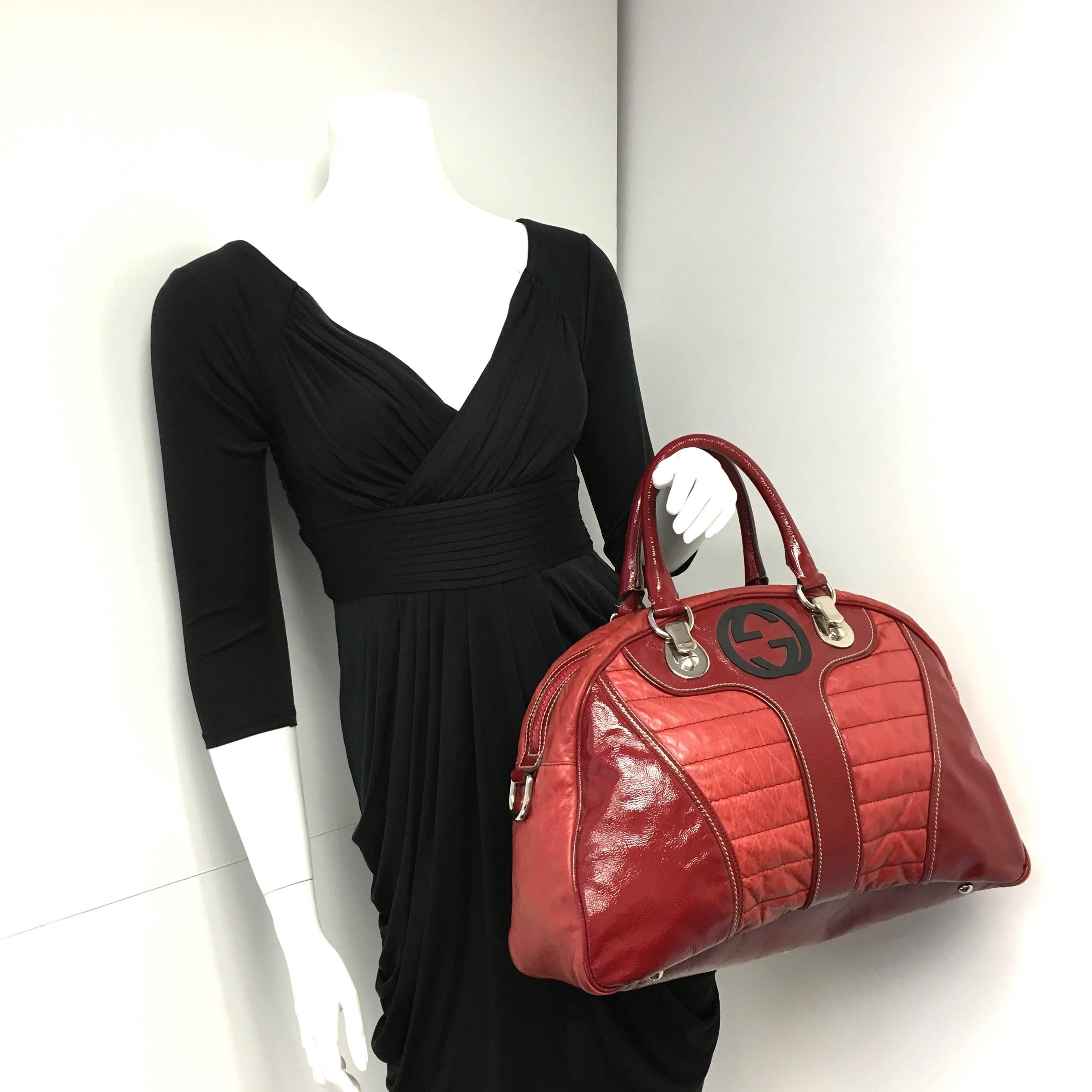 Gucci Red Snow Glam Boston Bag 1