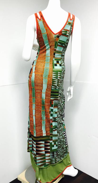 chinese dress ladies 1990s Vintage Save The Queen Dress Tribal Printed Mesh – Poppy's Vintage  Clothing main image 1