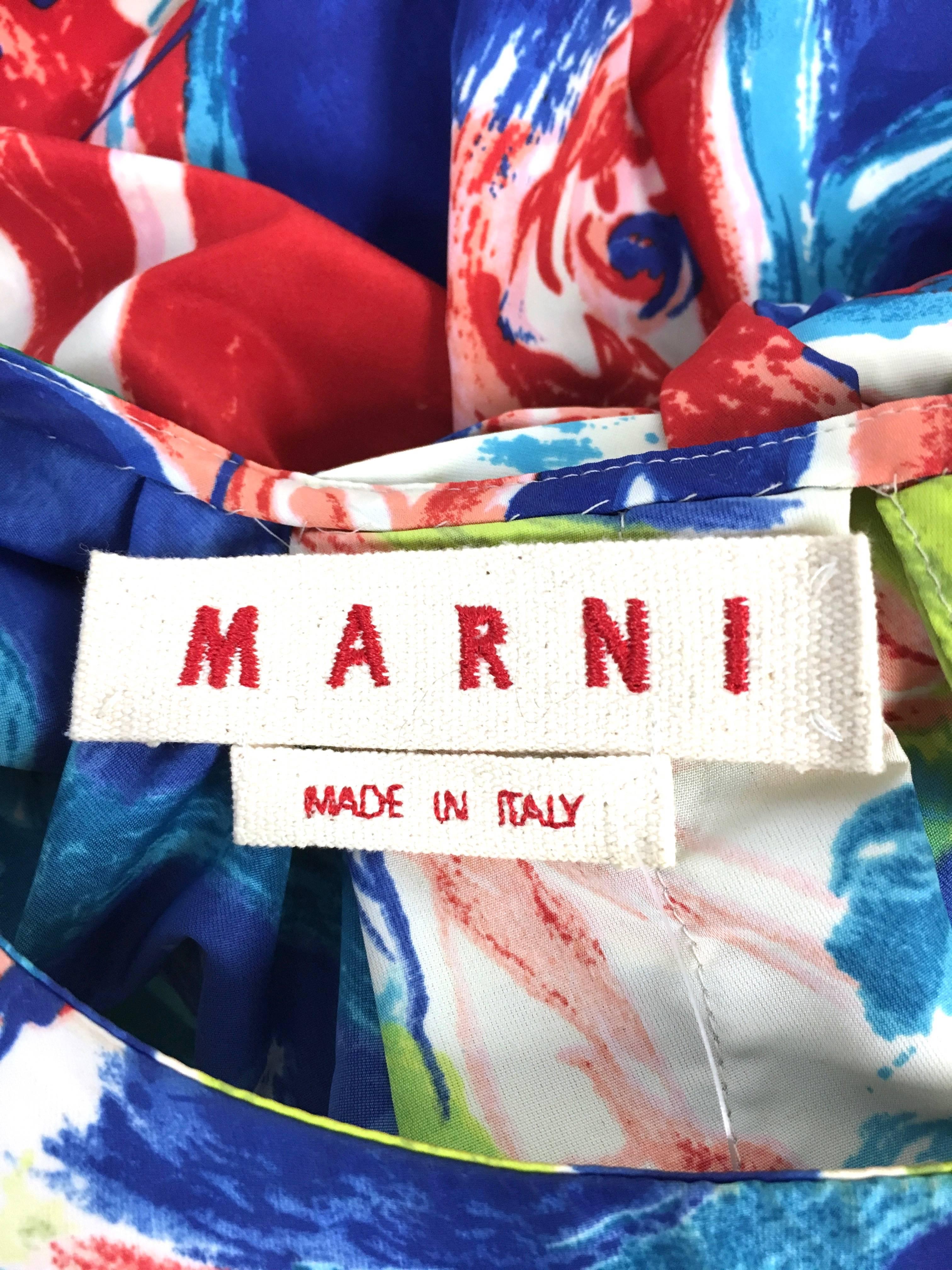 Marni Abstarct Print Multi Color Blosue 40 For Sale 1