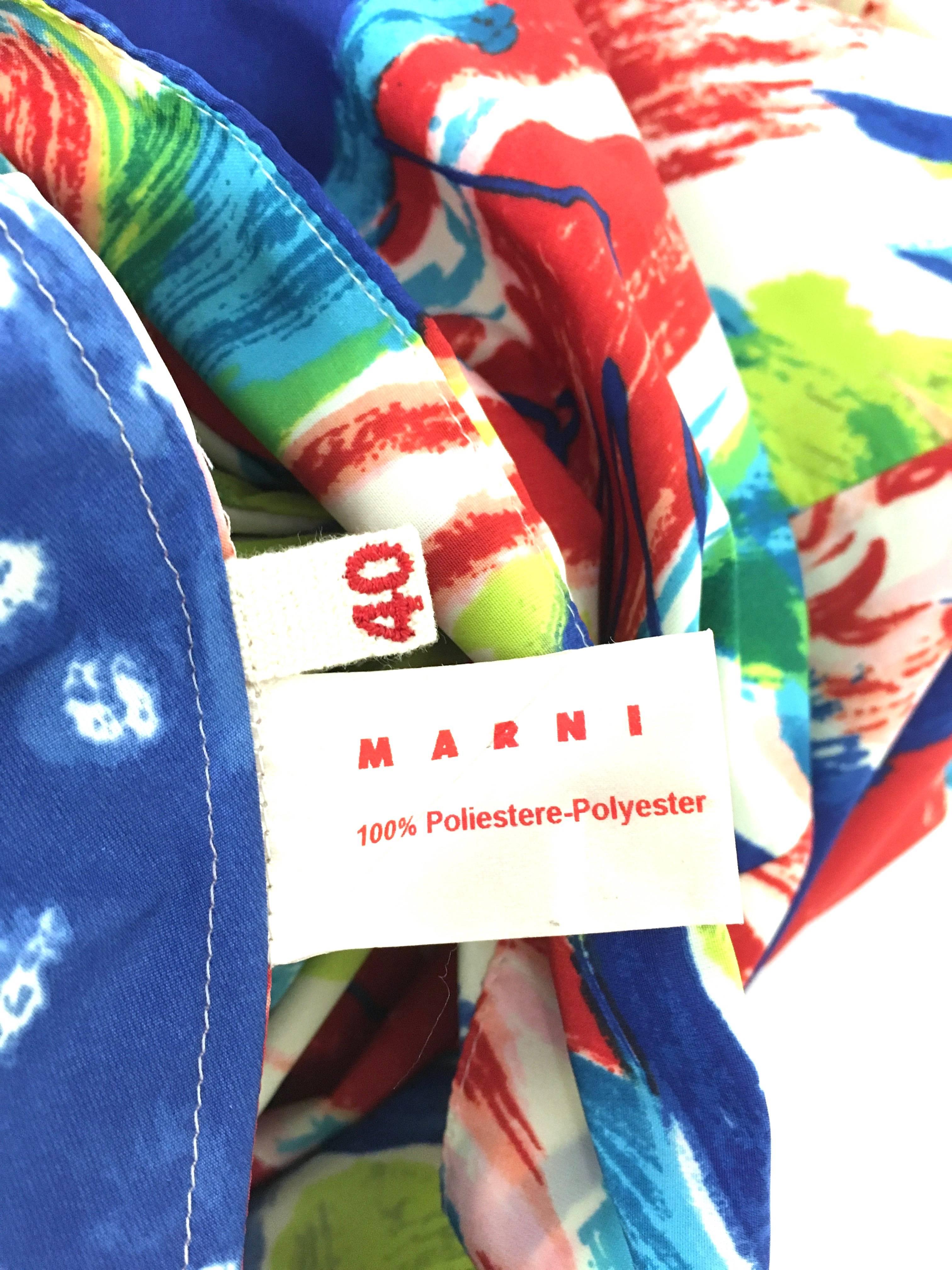 Marni Abstarct Print Multi Color Blosue 40 For Sale 2