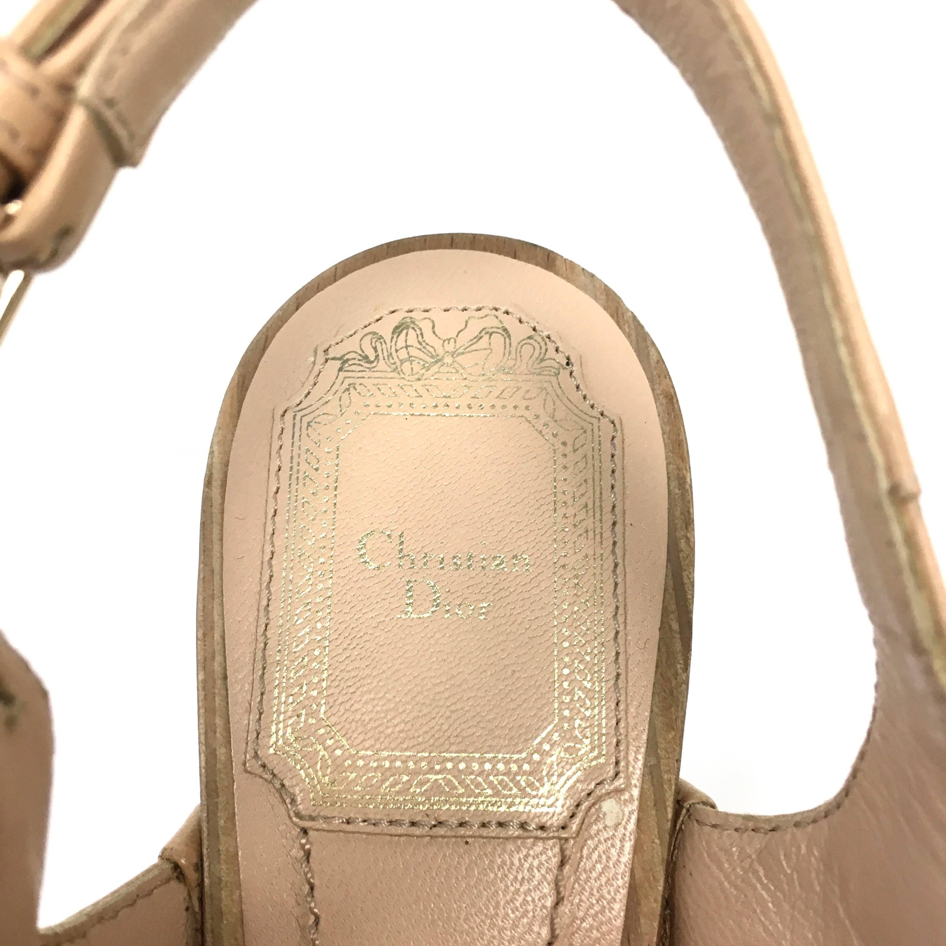 Women's Dior Temptation Nude Slingback Clog Sandals 35 For Sale